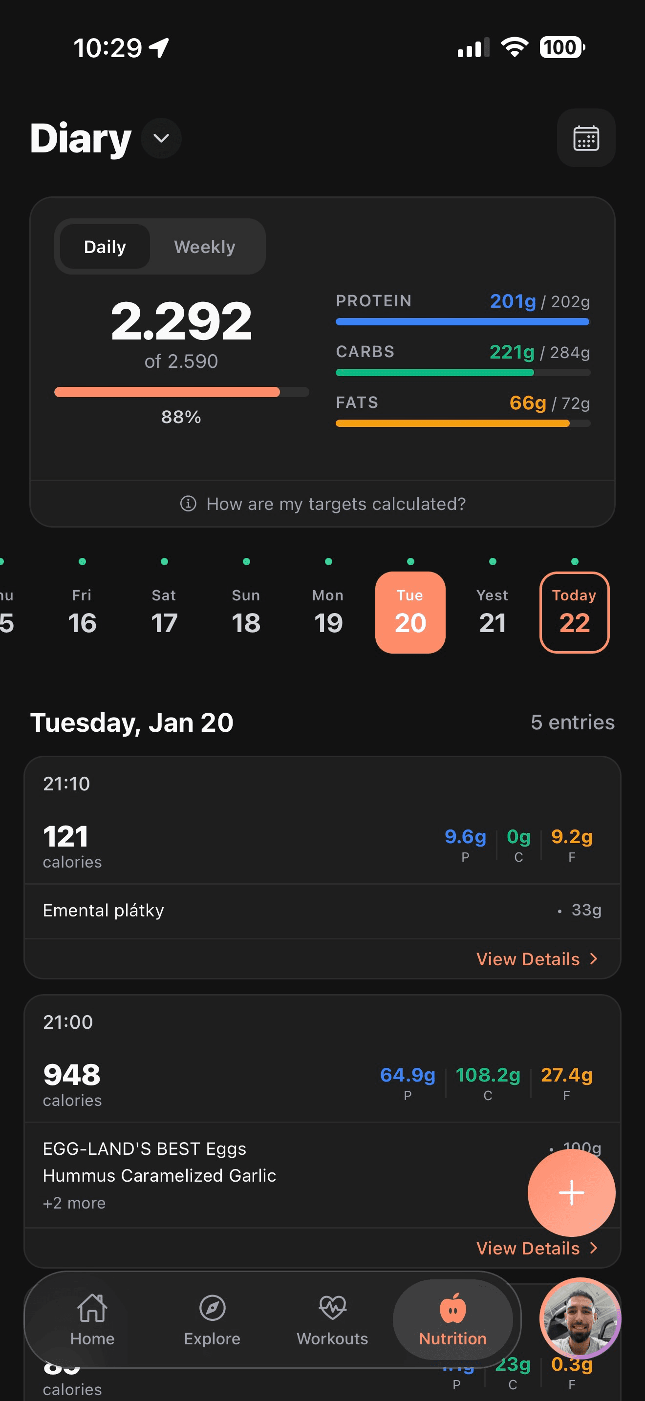Nutrition Tracking screenshot