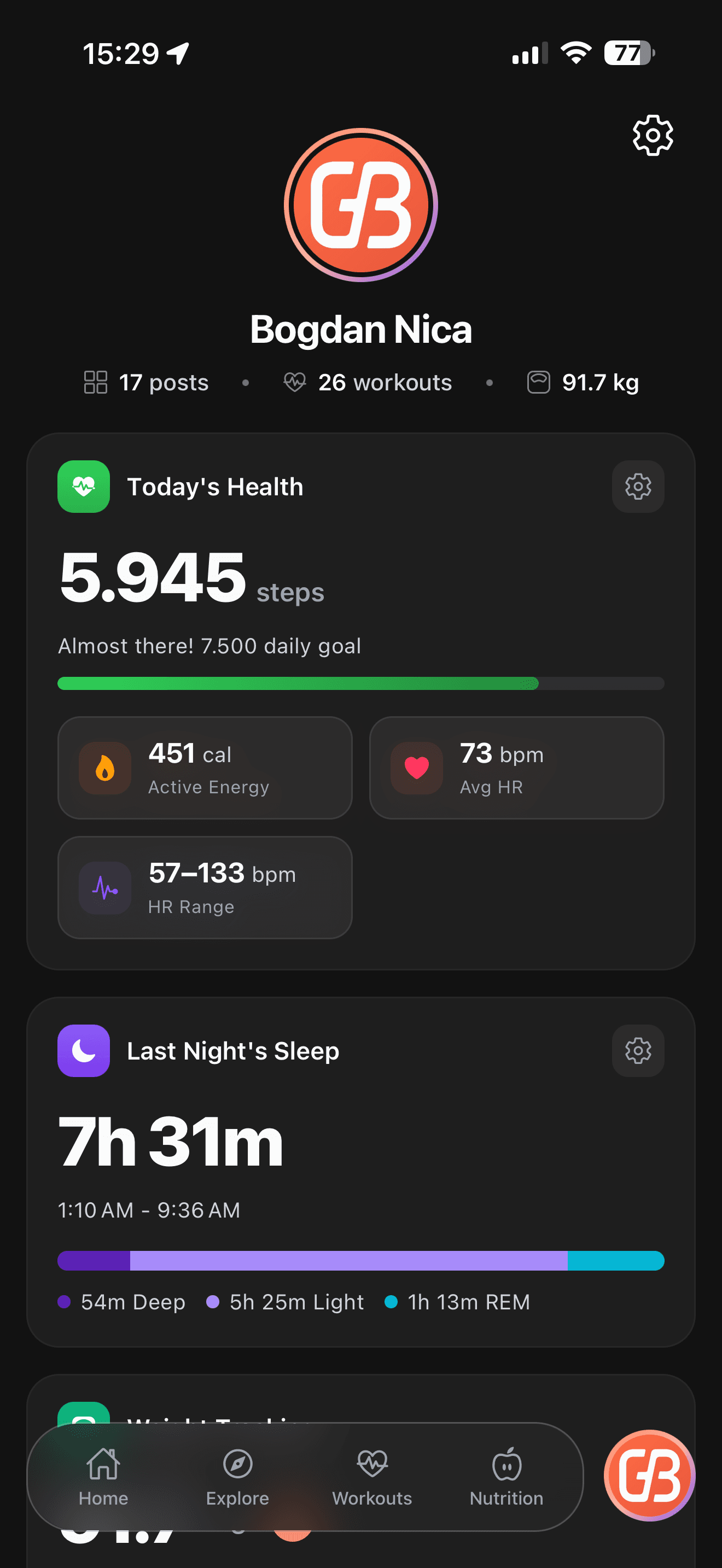 Your Profile — Track your journey