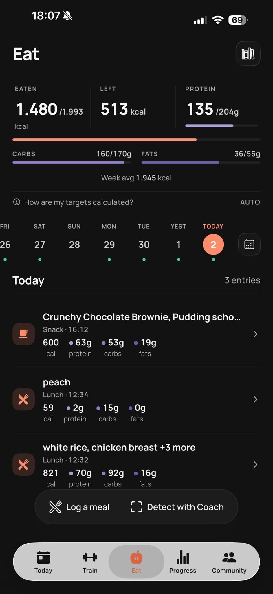 Nutrition Tracking screenshot